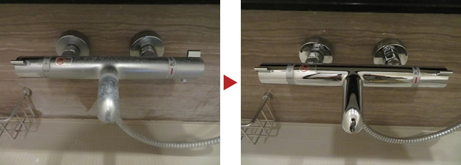 浴室水栓のクリーニング例（さいたま市浦和区北浦和）